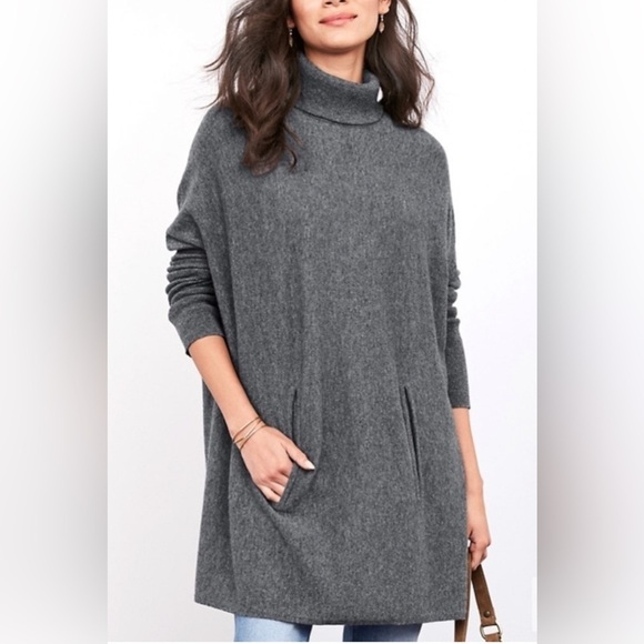 Garnet Hill Oversized wool cashmere Turtleneck Sweater Small - Picture 1 of 13